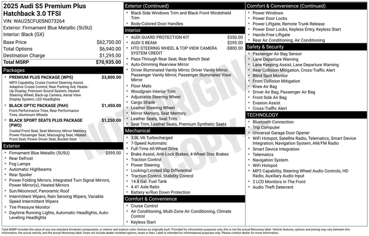 2025 Audi S5 3.0T Premium Plus