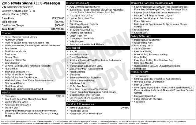 2015 Toyota Sienna XLE