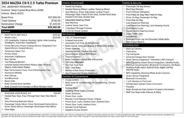 2024 Mazda CX-5 2.5 Turbo Premium