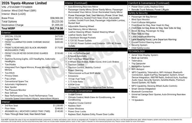 2026 Toyota 4Runner Limited