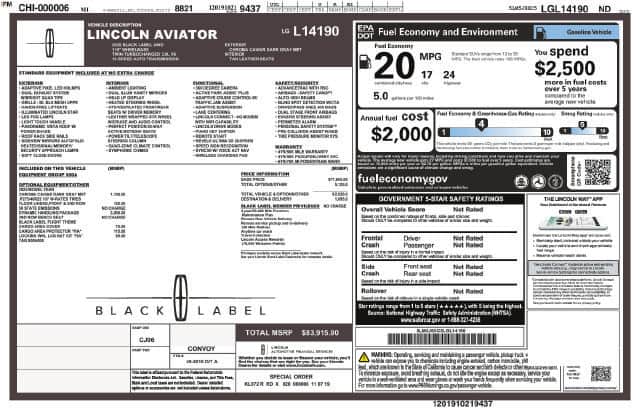 2020 Lincoln Aviator Black Label