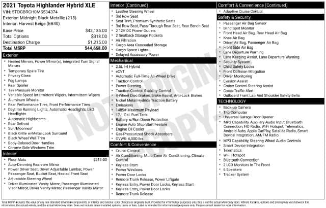2021 Toyota Highlander XLE
