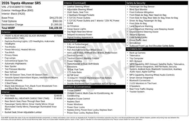 2026 Toyota 4Runner SR5
